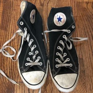 Black Converse High Tops Size 10